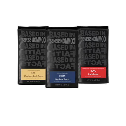 The Best Sellers Bundle - 3x Whole Bean, 12oz Bags - FRDM (Medium) , RVVL (Dark) , LIFE (Medium-Dark)